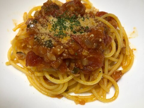 ツナdeミートソーススパゲティ